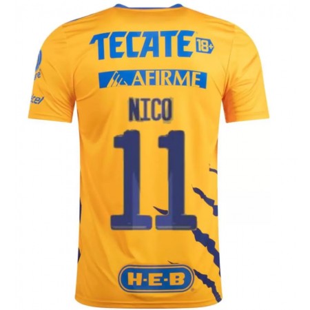 Fotballdrakt Tigres UANL Nico Lopez 11 Hjemmetrøye 2021-2022 Kortermet